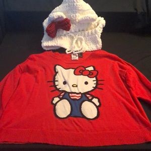 Hello kitty sweater & beanie bundle size L